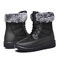TOLLN Womens Winter Snow Boots Waterproof Fur Lined Winter Shoes for Women Warm Lace Up Outdoor Ankle Booties