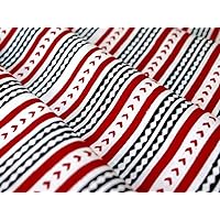 Maroon Chevron Stripes Design Cotton Fabric for Arts & Crafts, DIY, Sewing, and Other Projects, Package of 1.5 Metre Width 44 Inches RP-D60.MB.C-1-2