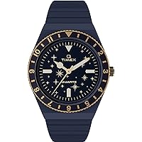Timex Women's Womens Celestial Q 36mm Watch - Gold-Tone Bracelet Blue Dial Gold-Tone Case