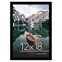 Americanflat 12x18 Black Picture Frame - Engineered Wood Photo Frame with Shatter-Resistant Glass and Hanging Hardware for Wall Display