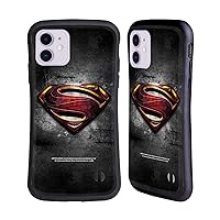Head Case Designs Officially Licensed Justice League Movie Man of Steel Superman Logo Art Hybrid Case Compatible with Apple iPhone 11