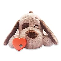 Beverly Shark Puppy Heartbeat Toy Dog Anxiety Relief Calming Aid Puppy Heartbeat Stuffed Animal Behavioral Training Sleep Aid Comfort Soother Plush Toy for Puppies Dogs Cats (Brown)