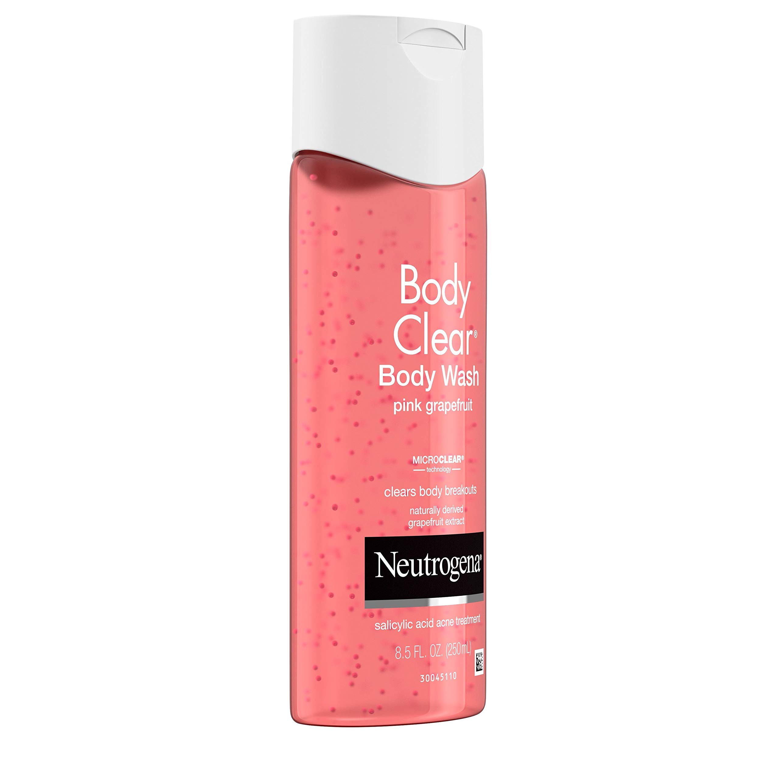 Neutrogena Body Clear Acne Treatment Body Wash with Salicylic Acid Acne Medicine, Pink Grapefruit Body Acne Cleanser to Prevent Breakouts on Back, Chest & Shoulders, 3 x 8.5 fl. oz