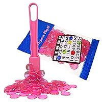 MR CHIPS Made in USA Magnetic Wand with 100 Magnetic Bingo Chips Plus Extra 100 Pink Magnetic Chips