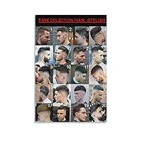 GEBSKI Modern Barber Shop Salon Hair Cut for Men Chart Poster (7) Canvas Painting Posters And Prints Wall Art Pictures for Living Room Bedroom Decor 08x12inch(20x30cm) Unframe-style