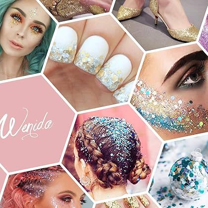 Body Glitter Wenida 9 Colors 190g Holographic Cosmetic Festival Makeup Chunky Powder for Nail Hair Eye Face