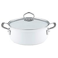 RIESS 0655-033 Two-Handled Pot, Arctic White, 2.2 lbs (1 kg), Casserole m.Glasd, 6.3 inches (16 cm), 1L