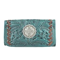 American West Lariats & Lace Leather Tri-Fold Wallet