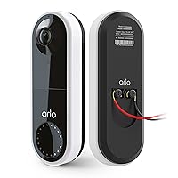Essential Wired Video Doorbell - HD Video, 180° View, Night Vision, 2 Way Audio, DIY Installation (wiring required), Security Camera, Doorbell Camera, Home Security Cameras, White - AVD1001
