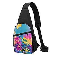 Scrawled-Upon Wall Sling Bags For Man And Women Crossbody Chest Bag Shoulder Bag For Casual Sport Daypack
