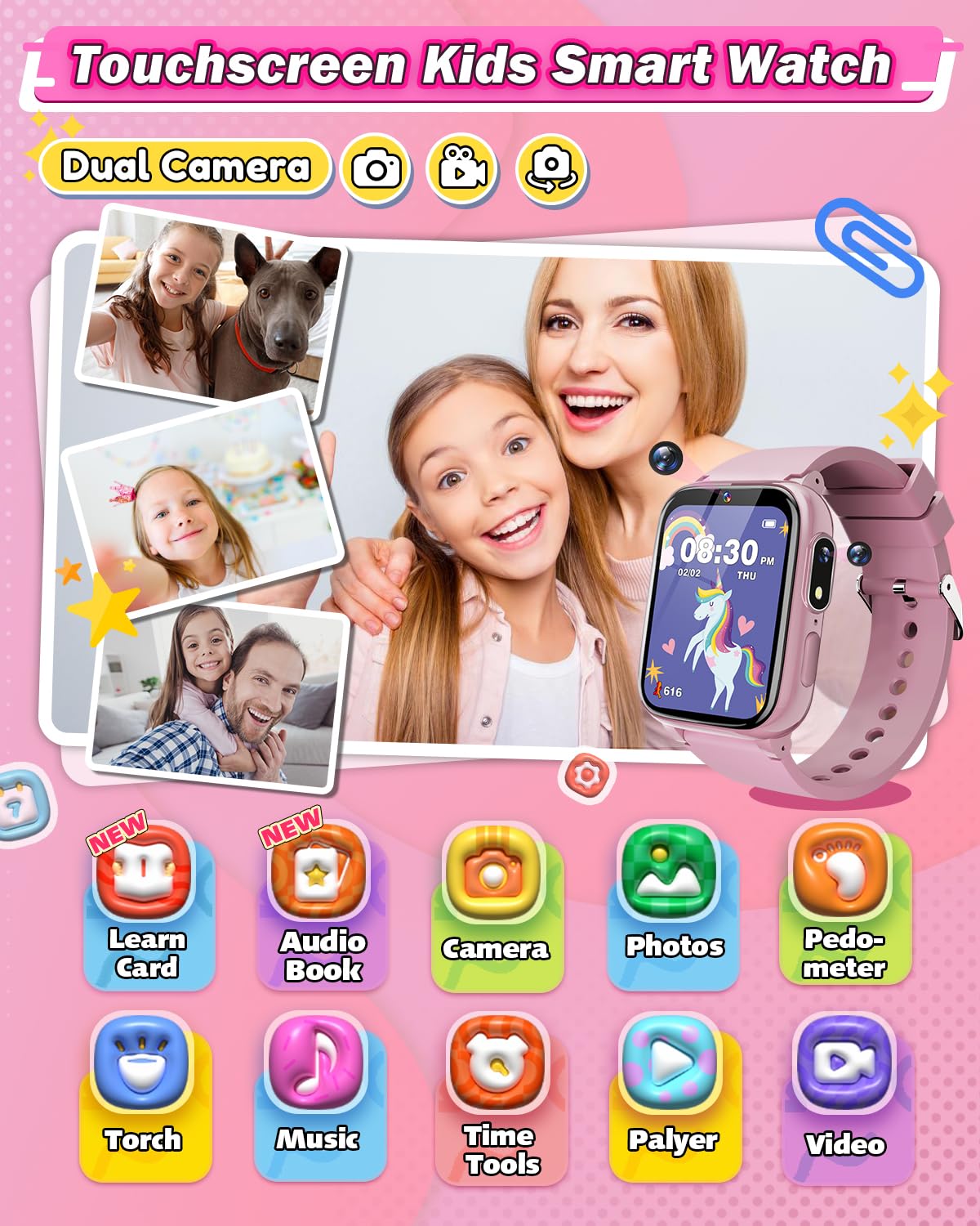 Sueseip Kids Instant Print Camera and Kids Smart Watches Gift for Girls 5 6 7 8 9 10 Years Old Girls Toddler Christmas Birthday Gifts for Girls Age 5 6 7 8 9