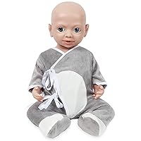 Vollence 19 inch Eye Open Full Silicone Baby Dolls, Not Vinyl Dolls, Can Take a Pacifier Silicone Dolls Full Silicone Baby - Boy
