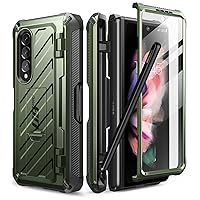 SUPCASE for Galaxy Z Fold 3 Case with S Pen Holder (Unicorn Beetle Pro), [Built-in Screen Protector & Stand] [Military-Grade Protection] Heavy Duty Protective Phone Case for Samsung Fold 3, Guldan