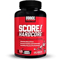 Score! Hardcore Nitric Oxide Booster Supplement for Men with L-Citrulline, Yohimbe, Black Maca & B Vitamins to Increase Stamina, and Maximize Physical Performance, 120 Tablets