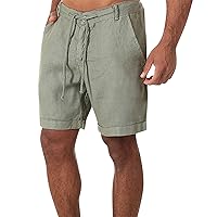 Board Shorts for Men Lightweight Linen Beach Shorts Casual Classic Short Elastic Waist Summer Shorts with Pockets