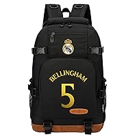 Real Madrid CF Backpack-Jude Bellingham Casual Canvas Knapsack-Lightweight Large Capacity Laptop Bag