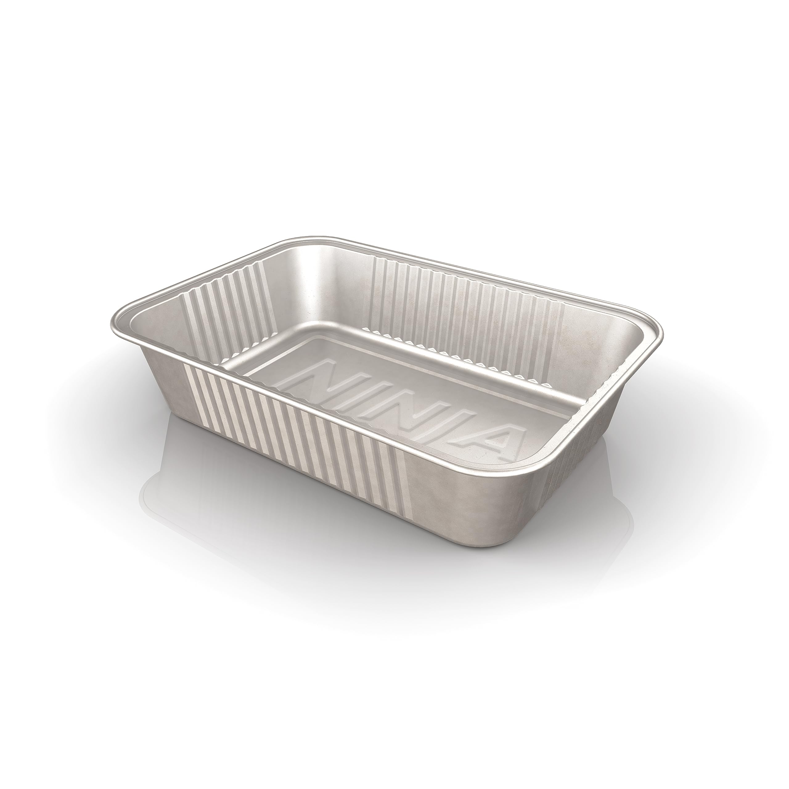 Ninja XSKTRYLRXL Woodfire Large Grease Tray Liners, Compatible with OG800 and OG900 Series, 5.91'' X 8.66'' X 1.97'', Pack of 10 Disposable Aluminum Foil Drip Pan, Silver