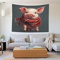 Buyidec Big Ears Pig Tapestry Wall Hanging Art Deco Tapestries for Bedroom Living Room Dorm