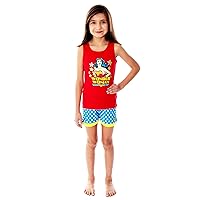 DC Comics Girls Wonder Woman Pajamas Tank Top And Shorts 2 Piece Superhero Pajama Set For Girls