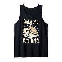 Dad Fathers Day Turtle Design Daddy of a Cute Turtle Ocean Tank Top