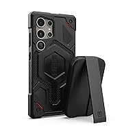 URBAN ARMOR GEAR UAG Designed for Samsung Galaxy S24 Ultra Case Monarch Pro Kevlar Black Magnetic Charging Bundle with UAG Magnetic Wireless Portable Charger 18W Power Bank Black