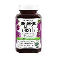 USDA Organic Milk Thistle Capsules |30X Concentrated Seed Extract & 80% Silymarin Standardized - Supports Liver Function and Overall Health | Non-GMO | 120 Veggie Capsules