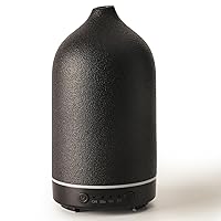 Diffuserlove Ceramic Diffuser Essential Oil Diffusers Aromatherapy Essential Oil Diffuser for Room Air Diffuser for Home Bedroom Stone Diffuser Black