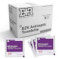 Ever Ready First Aid Benzalkonium BZK Wipes, 5”x7”, 1000 Count