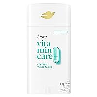 Dove VitaminCare+ Aluminum Free Deodorant Stick Coconut Water & Aloe for 72H Odor Protection Breathable Deodorant for Women 2.6 oz