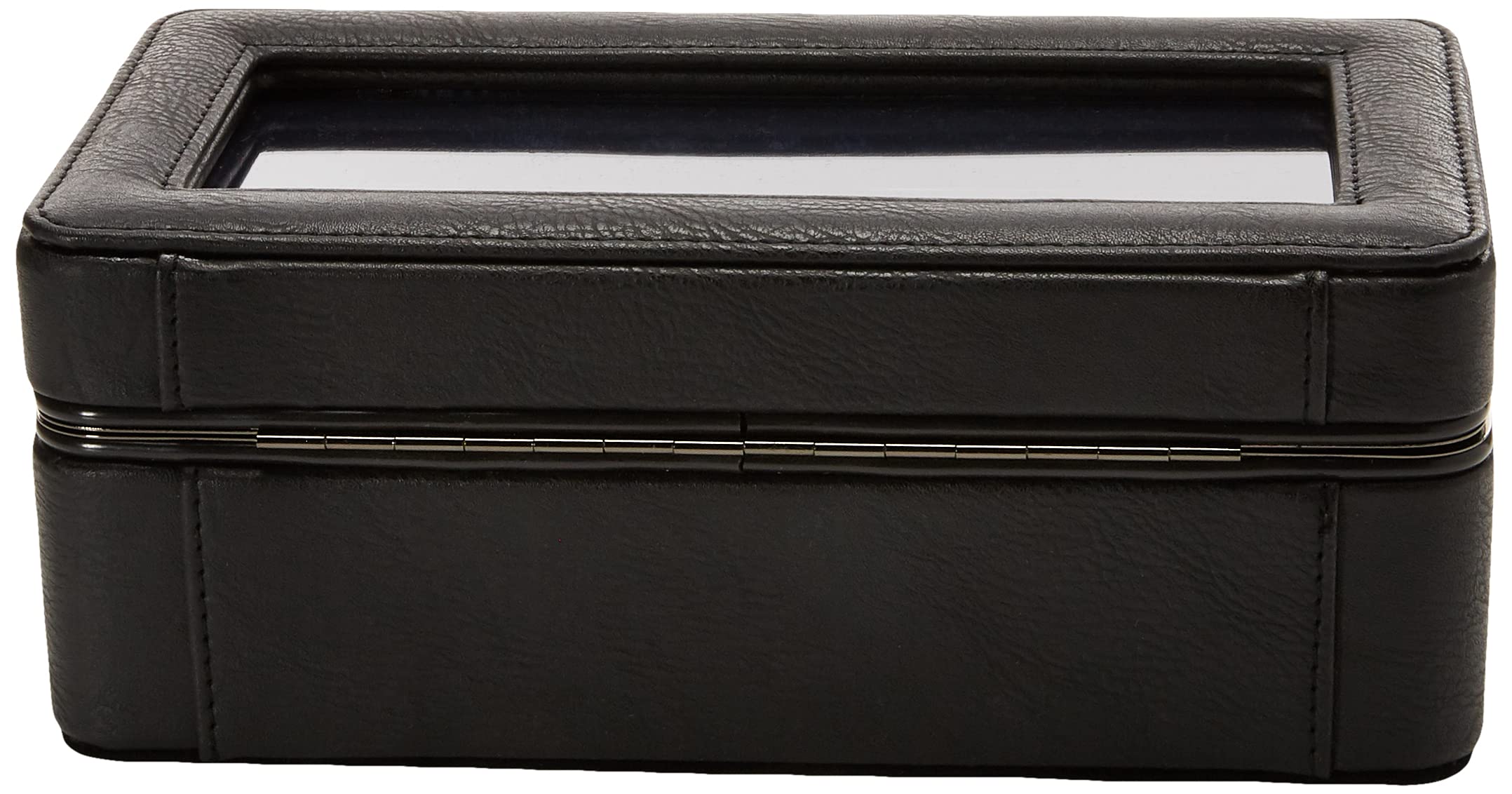 Perry Ellis Men's Leather Watch Storage Box, Black, 1-sz