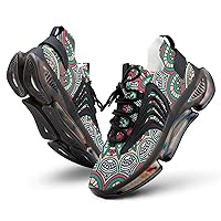 Retro Paisley Azulejo African Pattern Womens Road Running Shoes Comfortable Breathable and Non Slip - Suitable for Running, Fitness, Walking, Cycling, Marathon, Leisure, and Travel