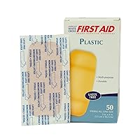 261846 First Aid Plastic Adhesive Bandages, Latex Free Bandages, Large Strips, 2