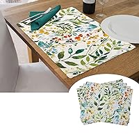 KOVOT Floral Placemat Set of 4 for Indoor or Outdoor Dining | Summer Spring Fall Flower Design 17