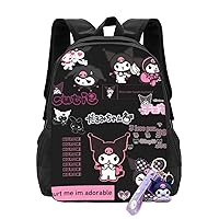 Cartoon Ku Romi Backpack Anime Kawaii My Bunny Melody Backpack Travel Laptop Bag Lightweight Packsack 17 In Daypack For Women Men With Keychain