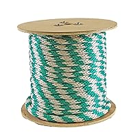 SBP-58140GW Solid Braided Poly Rope - Green/White - 5/8 inch x 140 feet