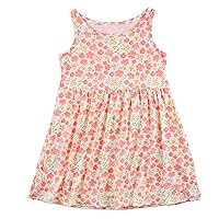 ESTAMICO Toddler Girls Sleeveless Summer Causal Dresses Printed Ruffle Trim Sundress for 1-10 Years