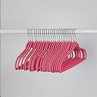 25-Pack Slim-Profile Non-Slip Velvet, Pink Hanger, 25