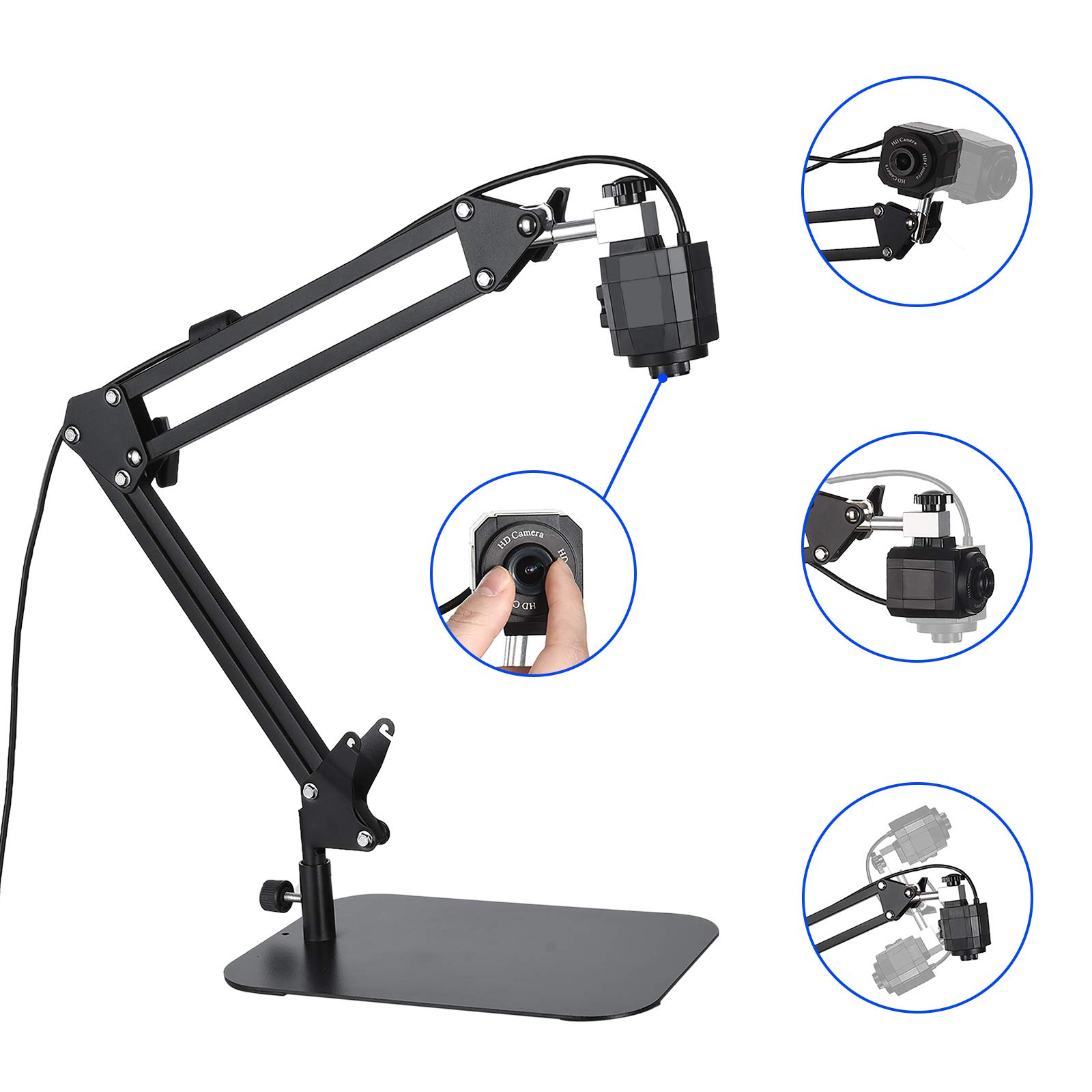 THUSTAND Document Camera for Teaching, USB Webcam for Distance Learning, Video Conferencing, Stop Motion, Time Lapse, Classroom Real-time,Overhead Video Recording, High Definition 1080P