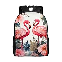 Floral with Flamingo Backpack Casual Travel Daypack Lightweight Laptop Bags Laptop Backpacks For Women Men