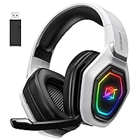 2.4GHz Wireless Gaming Headset for PC, PS5, PS4 - Lossless Audio USB & Type-C Gaming Headphones with Flip Microphone, 30-Hr Battery Gamer Headset for Switch, Laptop, Mobile, Mac