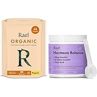 Rael Bundle - Organic Cotton Cover Panty Liners (Regular, 44 Count) & Hormone Balance Supplement for Women, Fertility & Ovarian Support (30 Day Supply)
