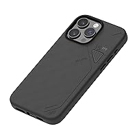 Aulumu A15 Vegan Leather for iPhone 15 Pro Max Magnetic Case [Unique Cooling Window] - Compatible with Magsafe [Metal Individual Buttons] - Black