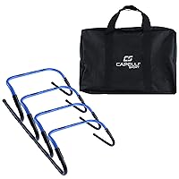 Capelli Sport Speed Training Hurdles, Adjustable Hurdles with Carry Bag, Blue/Black, 8 to 12 Inch, Set of 4