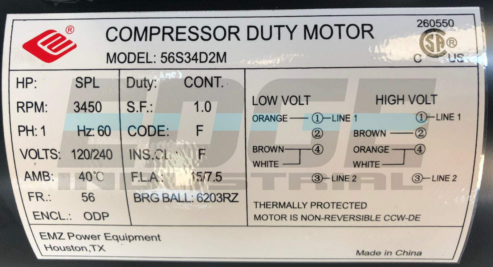 Mua NEW HP SPL Compressor Duty Electric Motor, 3450 RPM, 56 Frame, 5/8
