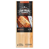 Fire & Flavor Cedar Planks for Grilling Salmon and Other Dishes - All Natural Cedar Wood Planks - Premium Grilling Accessories - 2 Pack - 15