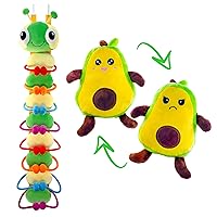 Hugapillar Hanging Plush Toy Organizer + Reversible Avocado Stuffed Animal Bundle