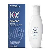 K-Y Silicone Lube True Feel 1.5 fl oz, Deluxe Personal Lubricant for Couples, Men, Women, Vaginal Moisturizer, Hormone & Paraben Free, Latex Condom Compatible