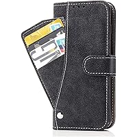 Wallet Case for iPhone 14/14 Plus/14 Pro/14 Pro Max, Luxury PU Leather Magnetic Folio Flip Phone Cover with Card Holder Stand Function TPU Soft Inner Case (Color : Black, Size : 14)