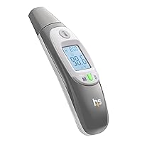 HealthSmart Compact Instant Read Infrared Digital Ear Thermometer, Measures Ambient Air Temperatures, Fahrenheit and Celsius Readings, FSA & HSA Eligible, Grey