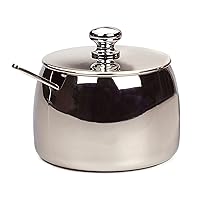 RSVP International Stainless Steel Sugar Bowl Container with Lid and 4.5